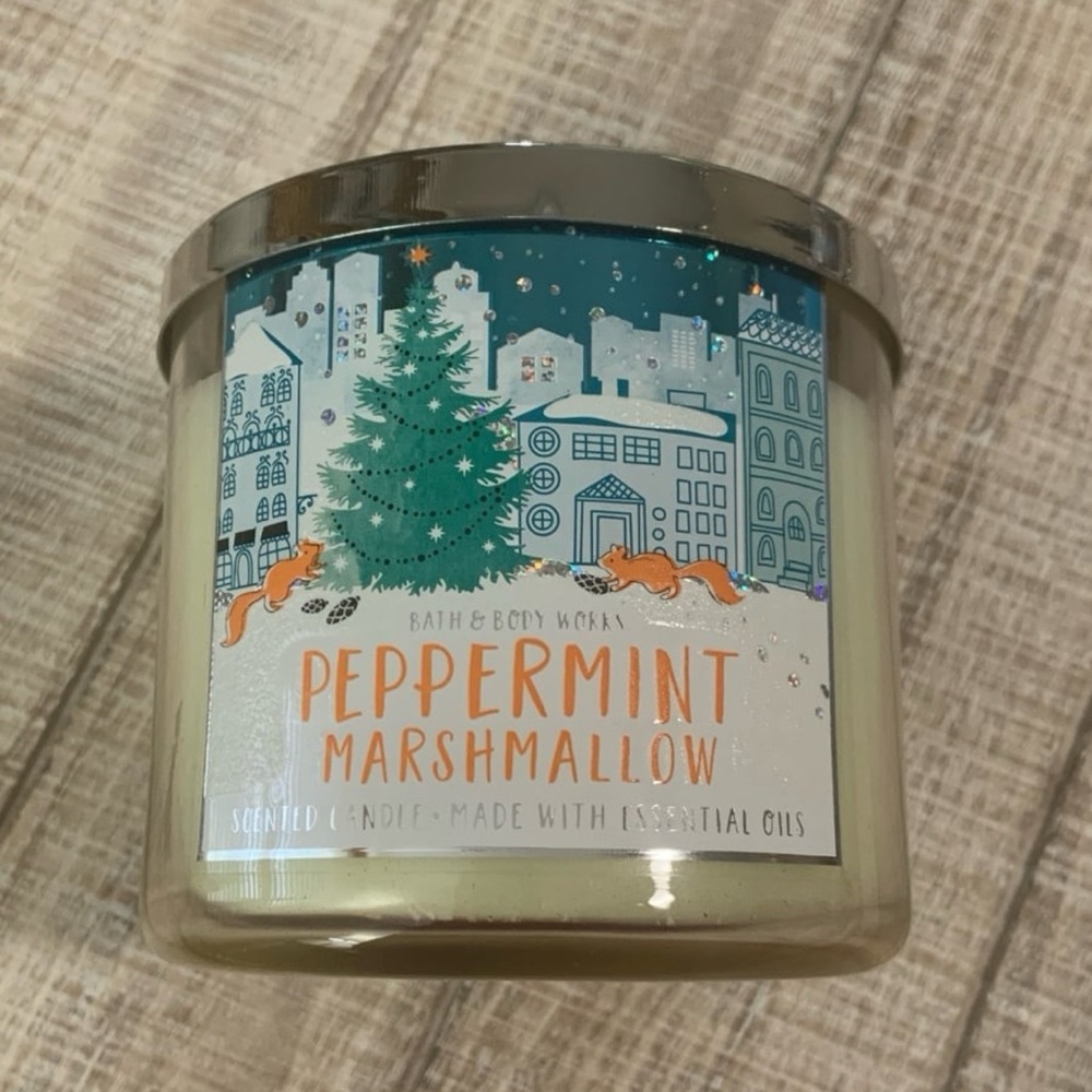 BATH & BODY WORKS PEPPERMINT MARSHMALLOW CANDLE DISCONTINUED